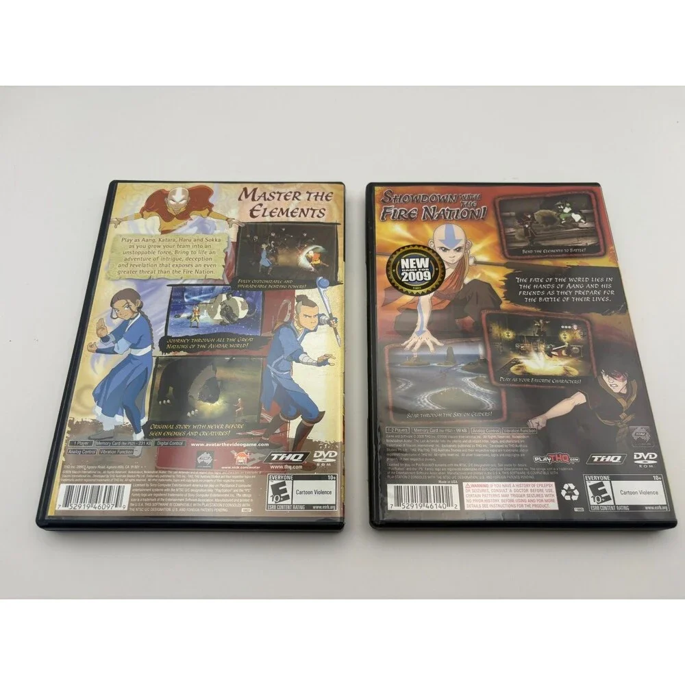 PS2 Avatar: The Last Airbender & ATLA Into The Inferno Sony PlayStation 2 CIB